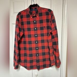 Polo Red and Black Casual Button Down Flannel Shirt